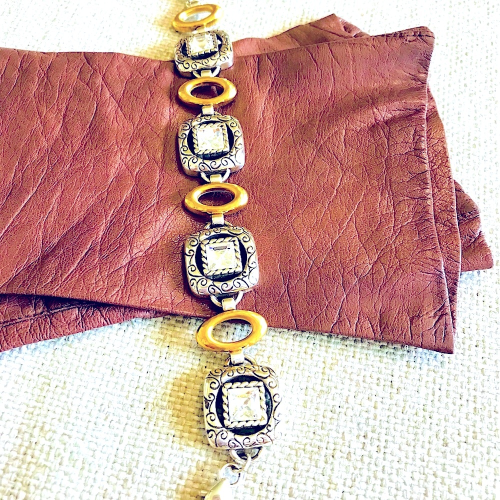 ON🌸SALE Brighton Large Link Bracelet silver & gold Adjustable length with pouch